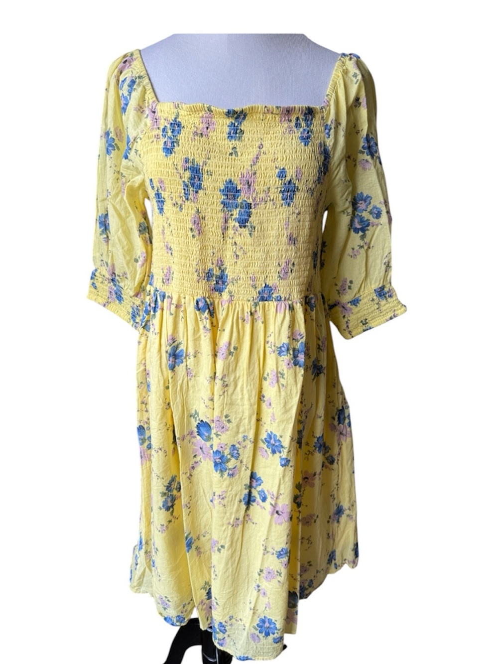 Charlie Paige Cotton Floral Smocked Dress